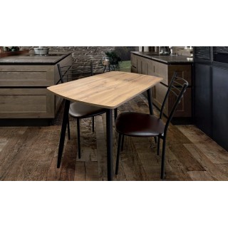 Стол Иния  и ИНИЯ mini дуб вотан + 2 стула Тюльпан МИС